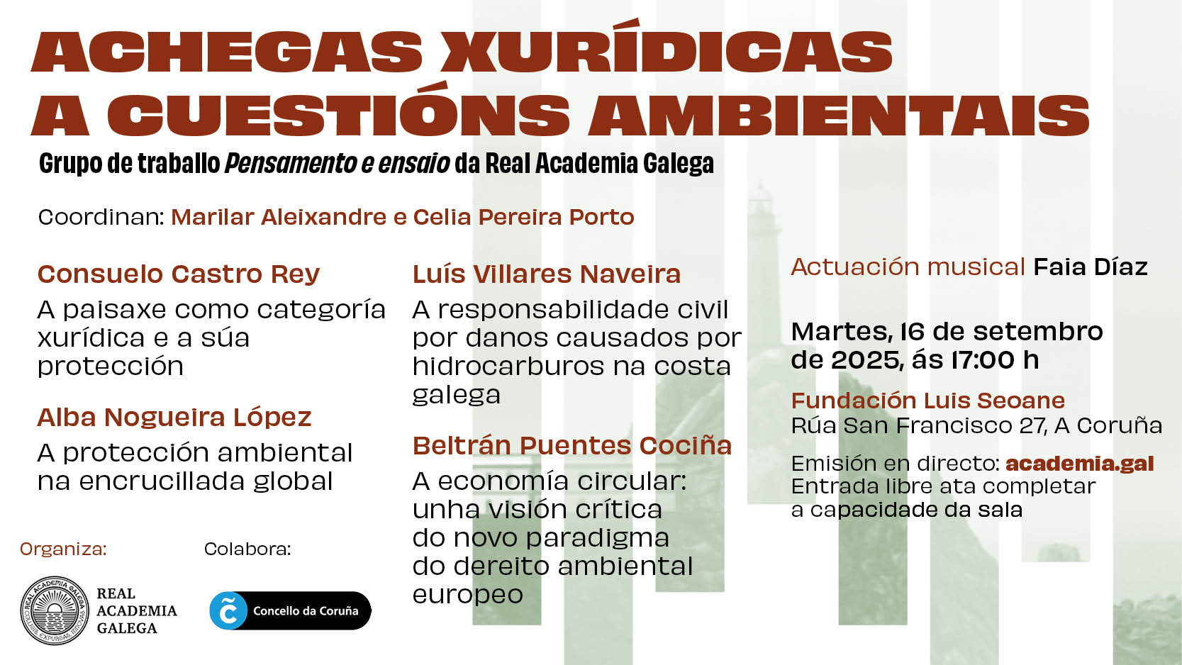 ‘Achegas xurídicas a cuestións ambientais', nova xornada do grupo de pensamento e ensaio