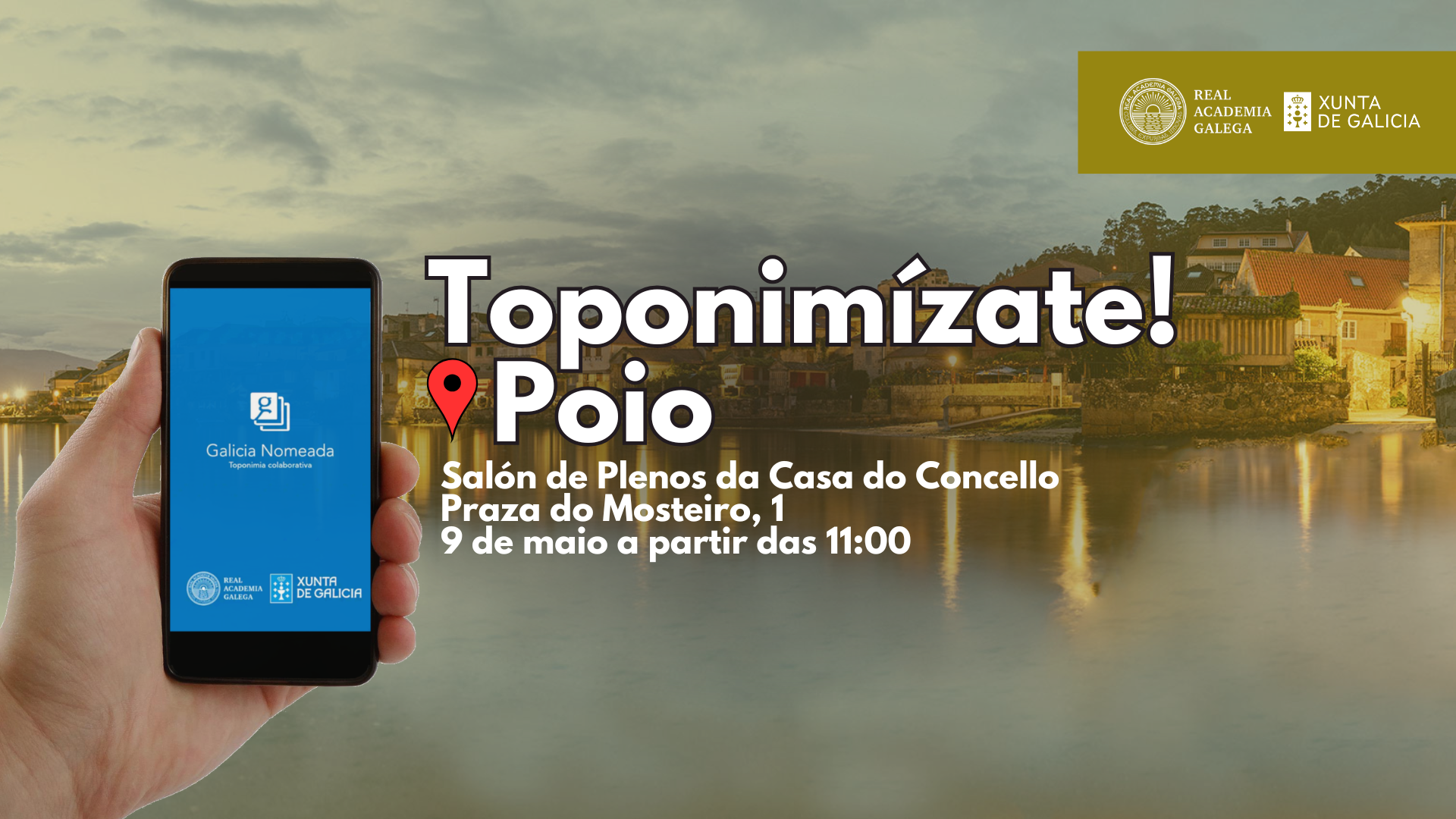 Toponimízate arriba a Poio este sábado á procura de colaboradores de Galicia Nomeada