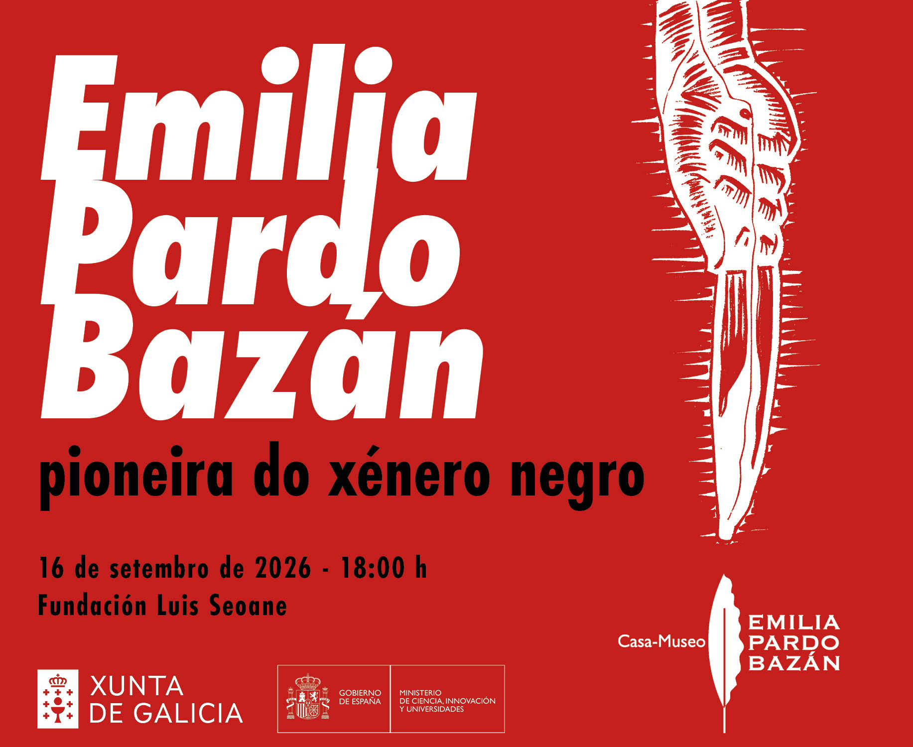 Xornada do 175 aniversario de Pardo Bazán, pioneira do xénero negro