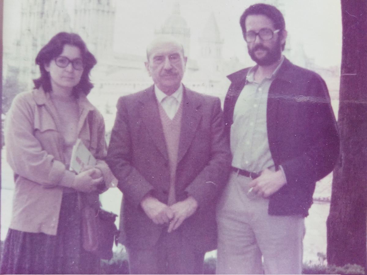 Pilar Pallarés, Ricardo Carvalho Calero e Francisco Pillado nas Xornadas de Poesia Galego-Portuguesa-Brasileira (1983)