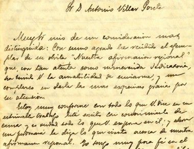 Carta de Florencio Vaamonde a Antón Vilar Ponte