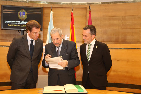 Alberto Núñez Feijoo, Salvador García-Bodaño e Agustín Hernández.