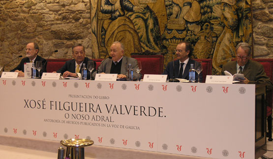 Xesús Ferro Ruibal, Santiago Rey Fernández-Latorre, Xesús Alonso Montero, Xosé Luís Vilela e Fernando Filgueira Iglesias