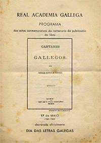 Portada do primeiro programa de actos das Letras Galegas en 1963