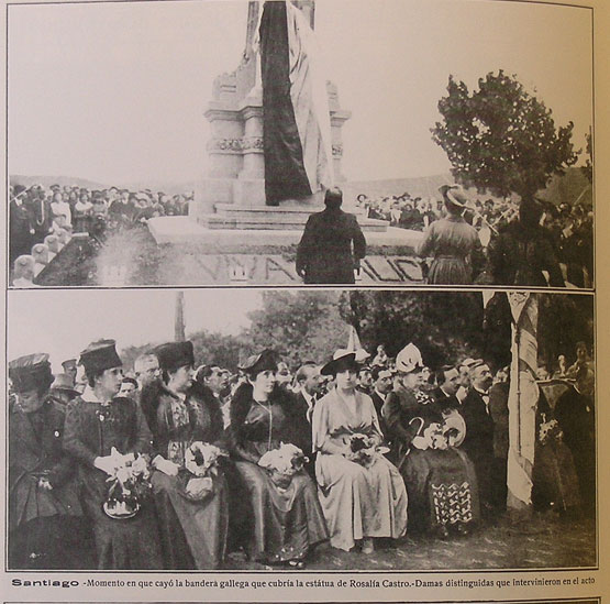 Imaxe da inauguración do monumento a Rosalía