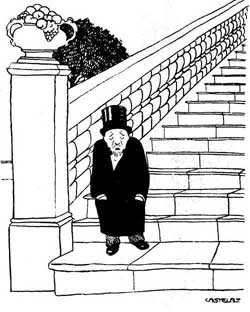 Caricatura de Murguía feita por Castelao para La Voz de Galicia de Buenos Aires