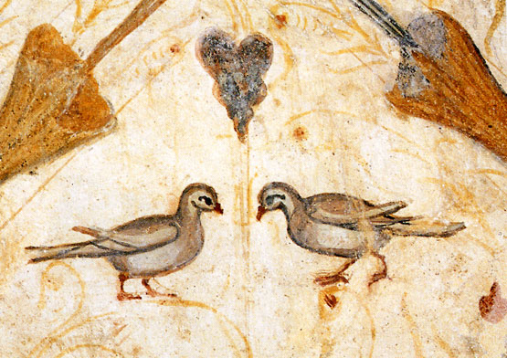 Imaxe dun acio nun mural en Santa Eulalia de Bóveda