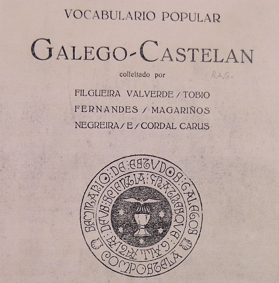 Portada do Vocabulario Galego-castelán do Semianario