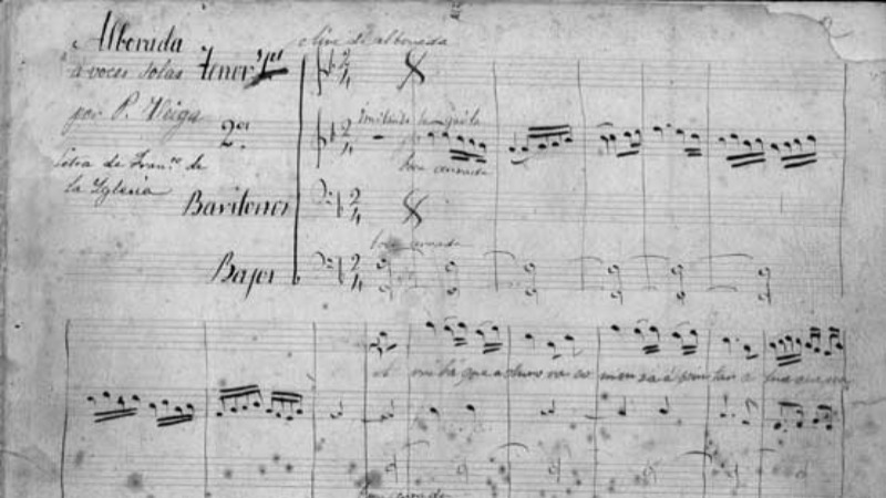 Imaxe da partitura da Alborada de Veiga