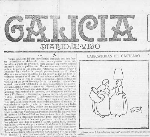 Imaxe da cabeceira do xornal "Galicia. Diario de Vigo."