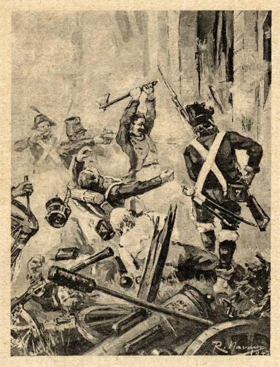 Imaxe dunha ilustración dunha escena da Guerra da Independencia