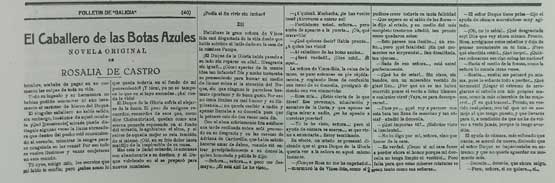Fragmento de El caballero de las botas azules publicado no xornal Galicia